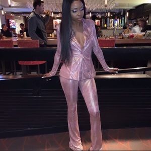 Pink glittery suit from Kloset envy